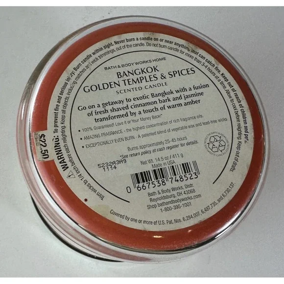 Bath & Body Works Bangkok Golden Temples & Spices Scented 3 Wick Candle 14.5 OZ - Picture 3 of 10